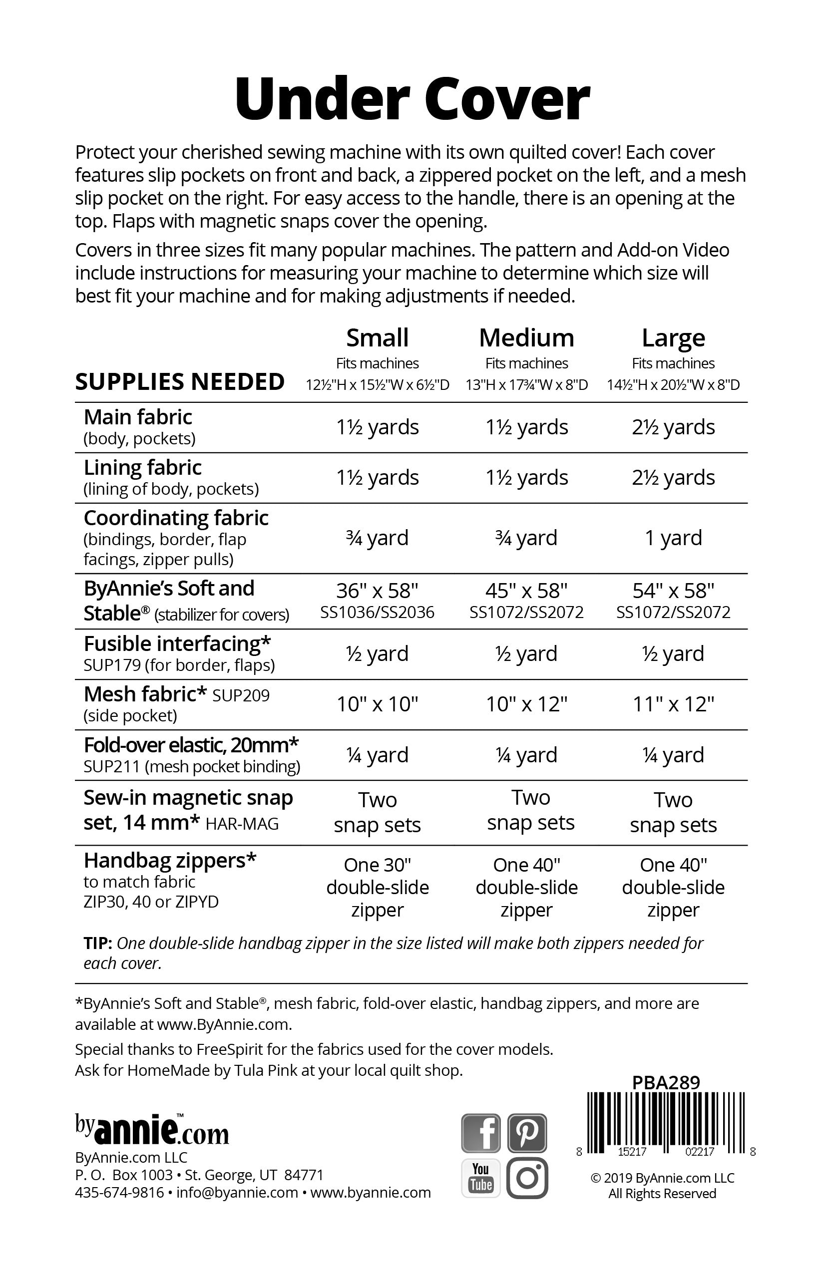 Under Cover Sewing Pattern
