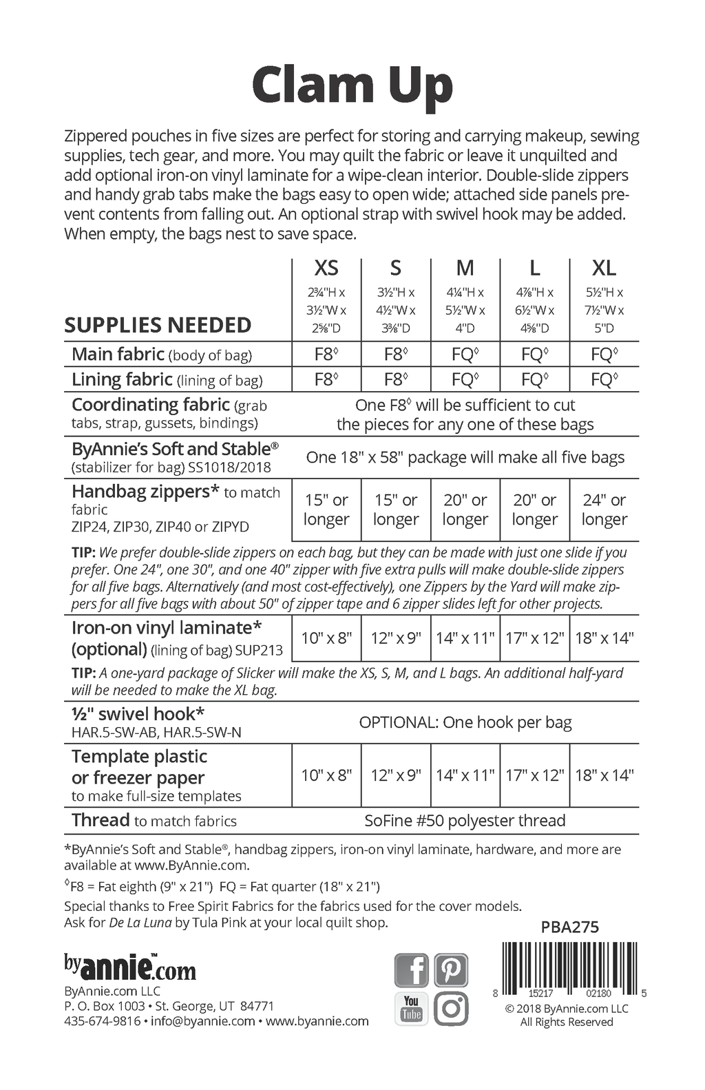 Clam Up Sewing Pattern ByAnnie