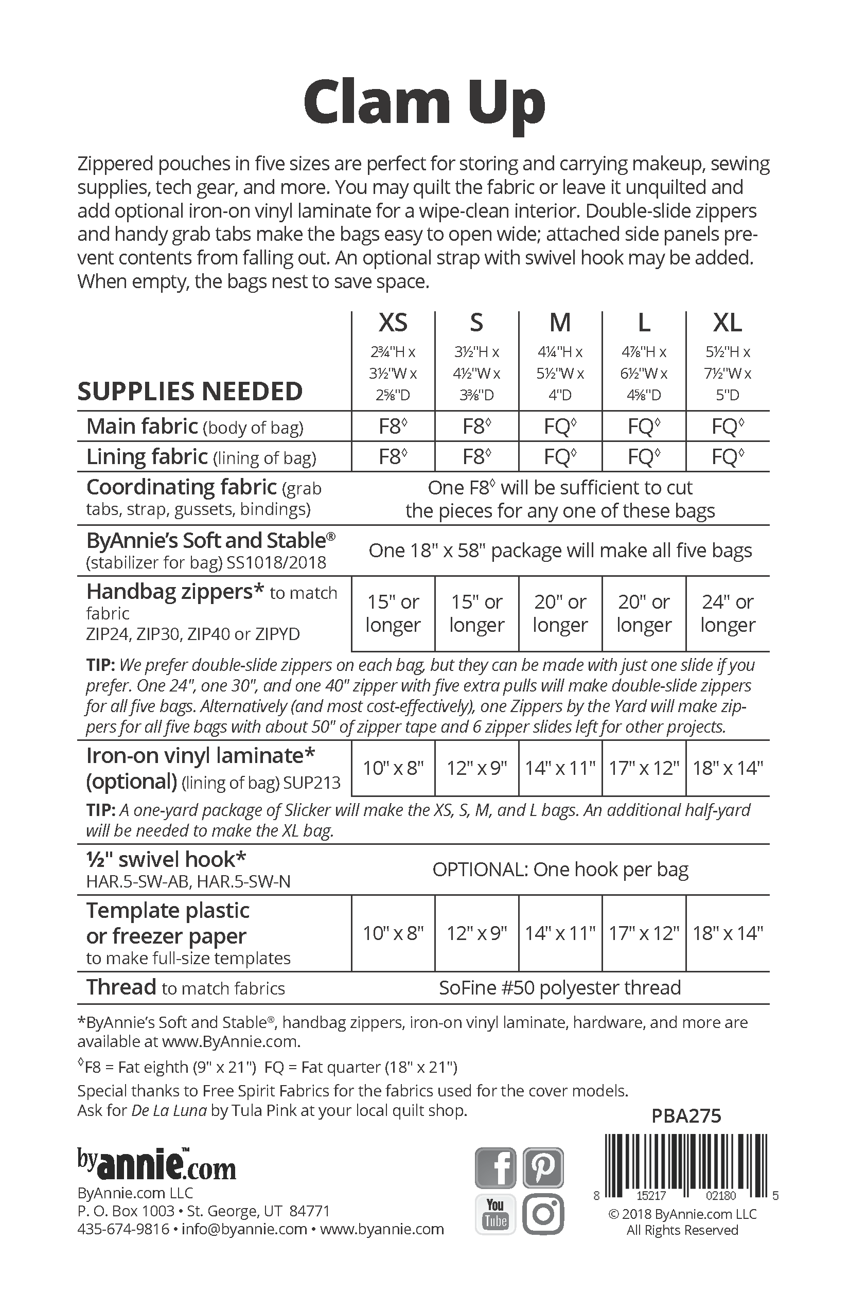 Clam Up Sewing Pattern ByAnnie