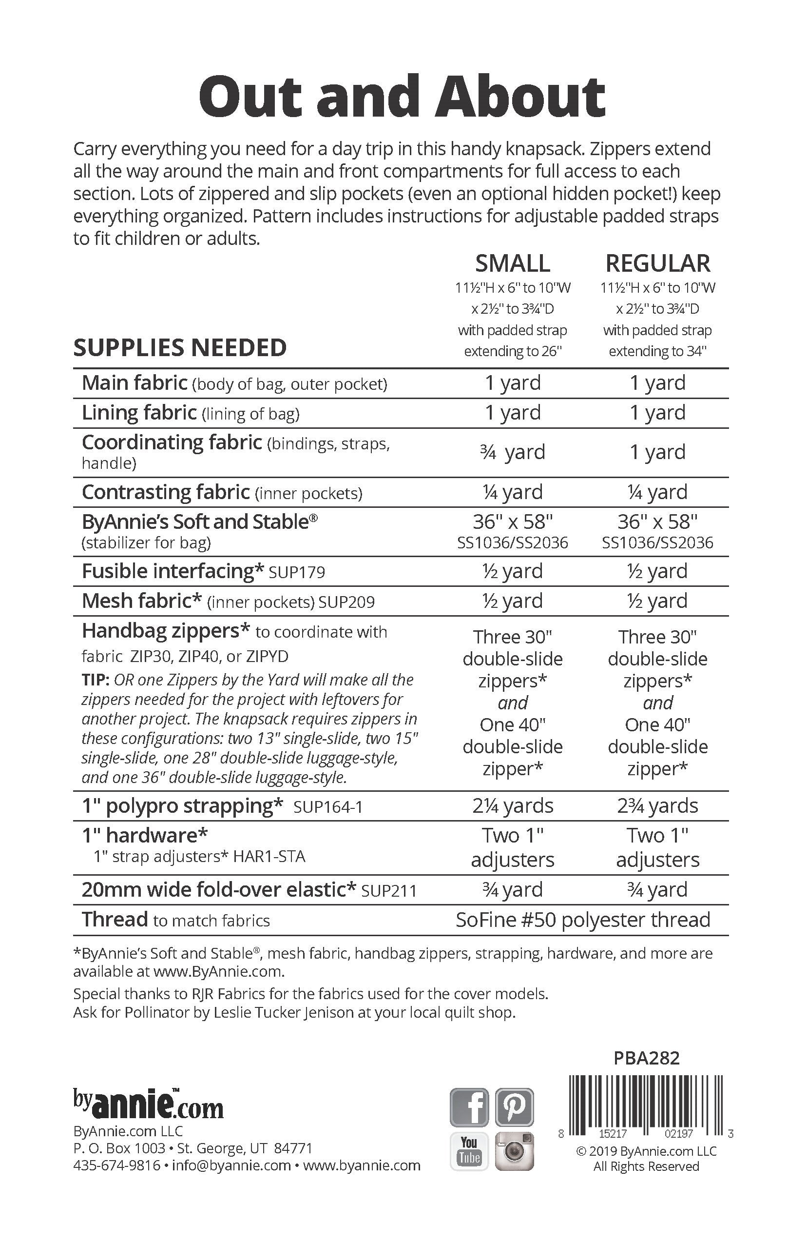 Out and About Sewing Pattern ByAnnie