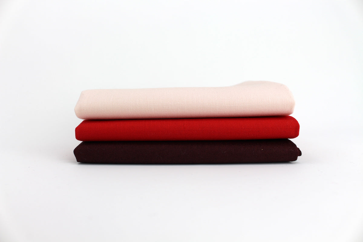 Red 3 Fat Quarter Bundle - Kona Cotton