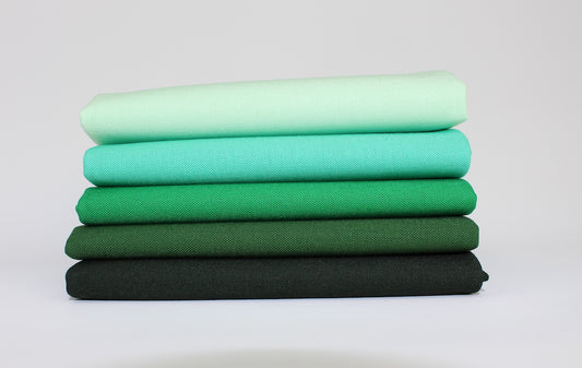 Green 5 Fat Quarter Bundle - Kona Cotton