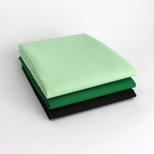 Green 3 Fat Quarter Bundle - Kona Cotton
