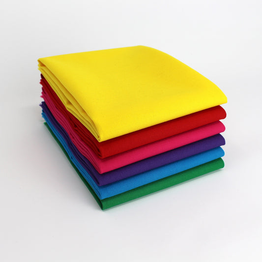 Rainbow Value Five - 6 Fat Quarter Bundle - Kona Cotton