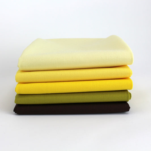 Yellow 5 Fat Quarter Bundle - Kona Cotton