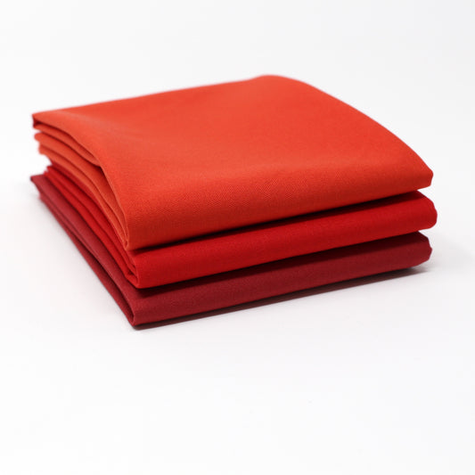 Red Medium 3 Fat Quarter Bundle - Kona Cotton