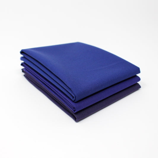 Blue Dark 3 Fat Quarter Bundle - Kona Cotton