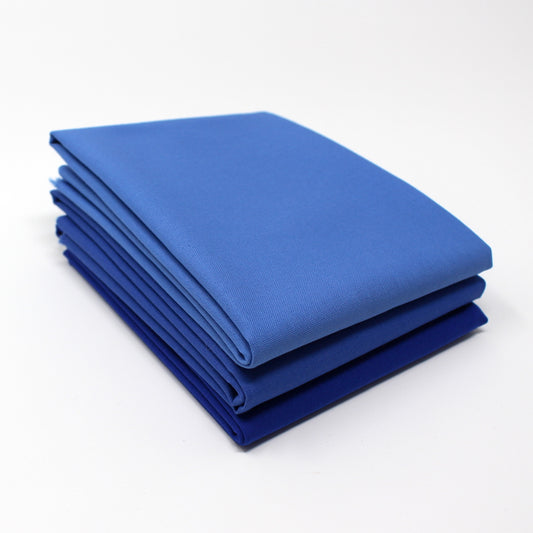Blue Cyan Medium 3 Fat Quarter Bundle - Kona Cotton