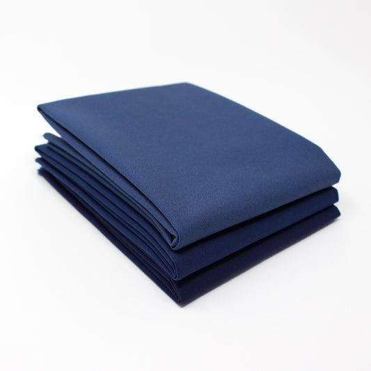 Blue Cyan Dark 3 Fat Quarter Bundle - Kona Cotton