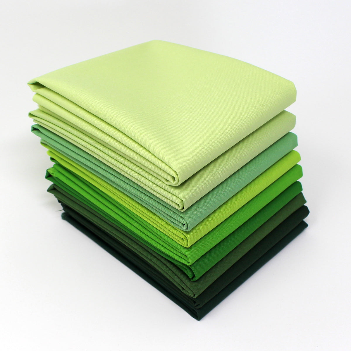 Green Cyan 9 Fat Quarter Bundle - Kona Cotton
