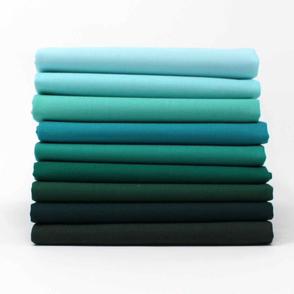 Green Cyan 9 Fat Quarter Bundle - Kona Cotton