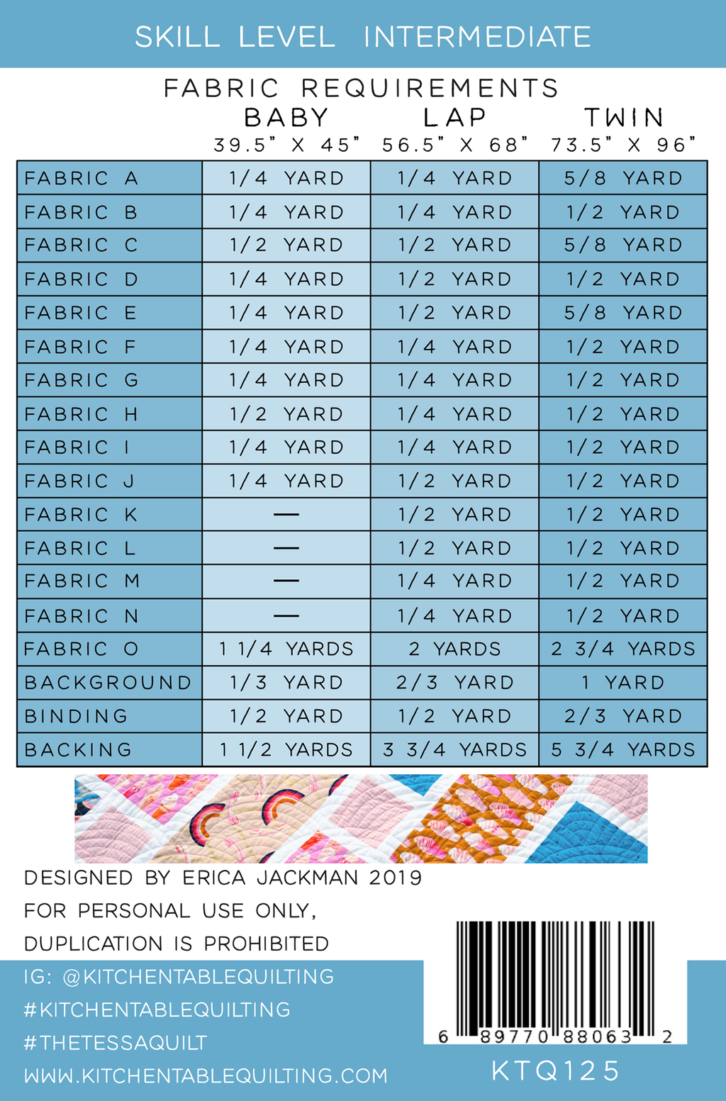 The Tessa Quilt Pattern by Kitchen Table Quilting