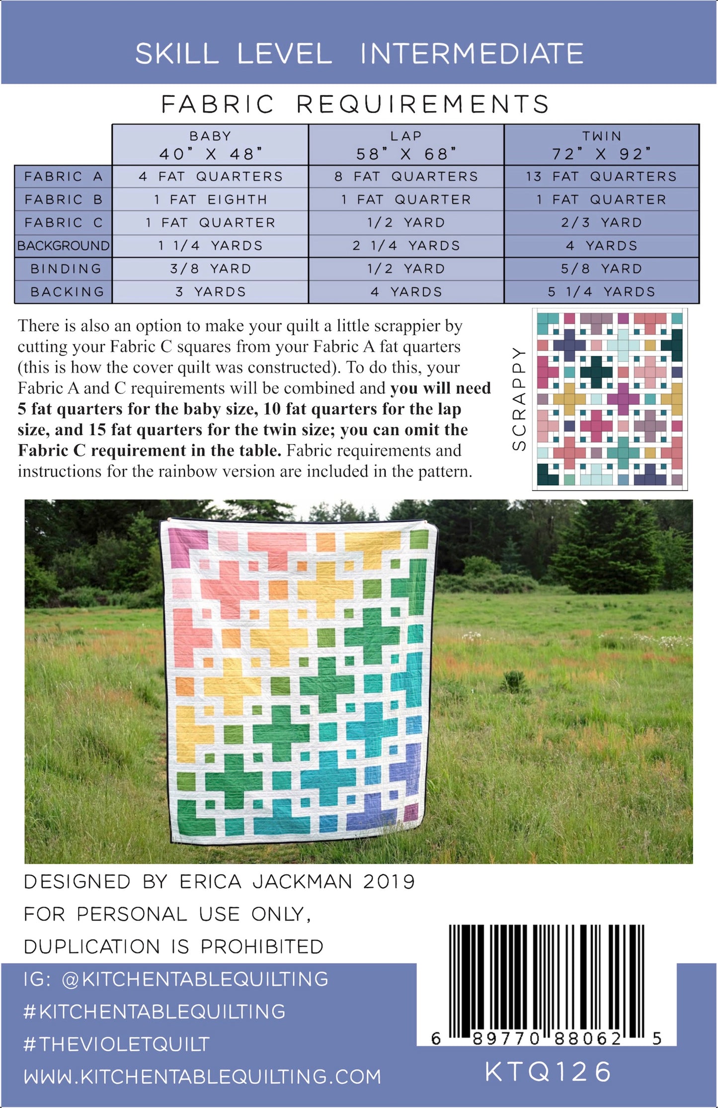 The Violet Quilt Pattern by Kitchen Table Quilting