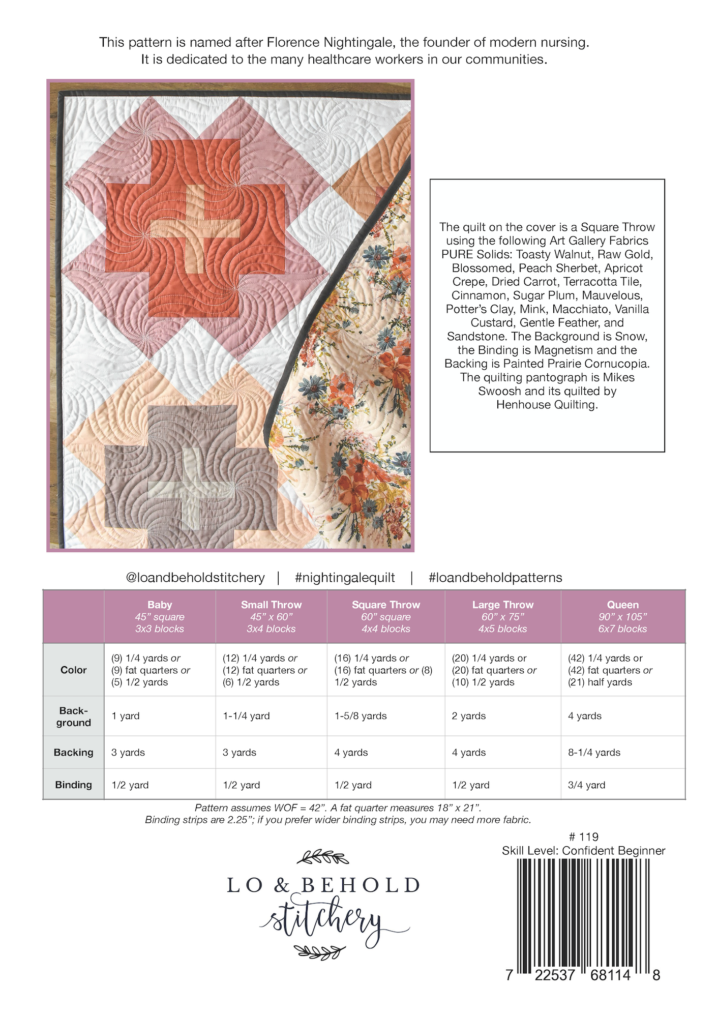 Nightingale Quilt Pattern