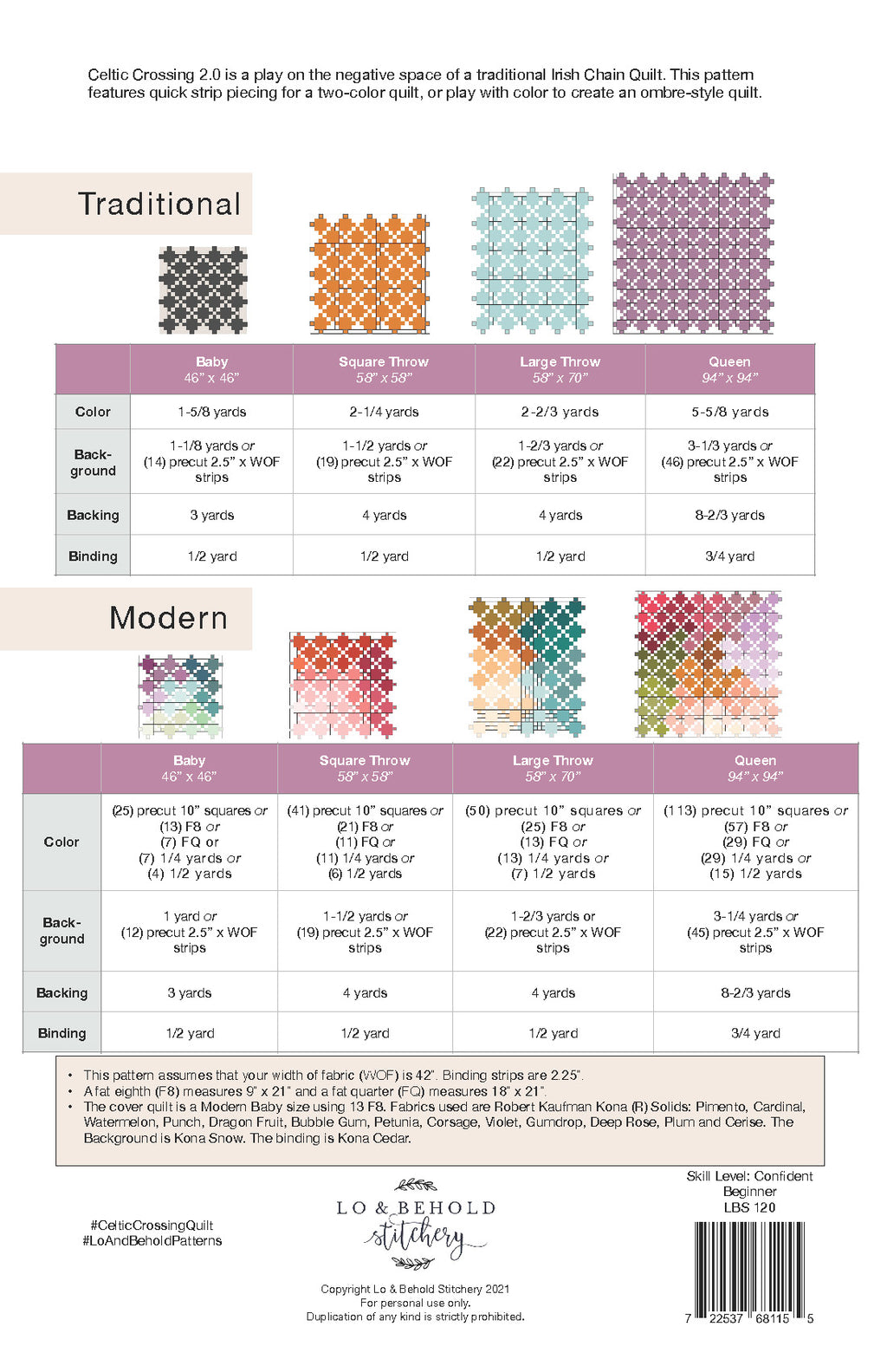 Celtic Crossing Quilt Pattern by Lo and Behold Stitchery