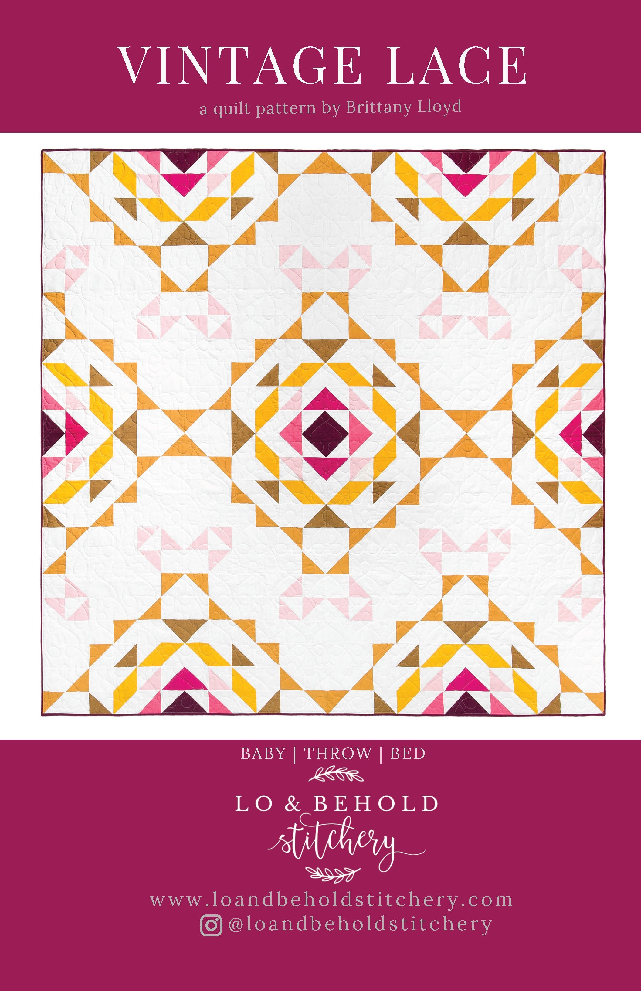 Vintage Lace Quilt Pattern by Lo and Behold Stitchery