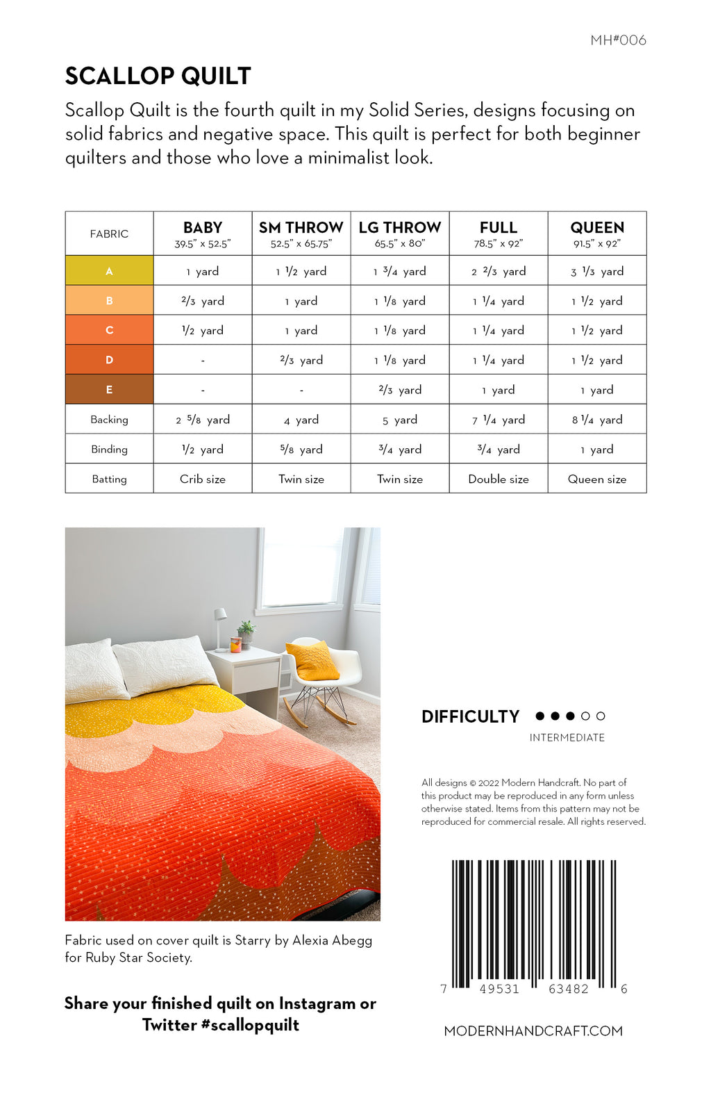 Scallop Quilt Pattern by Modern Handcraft
