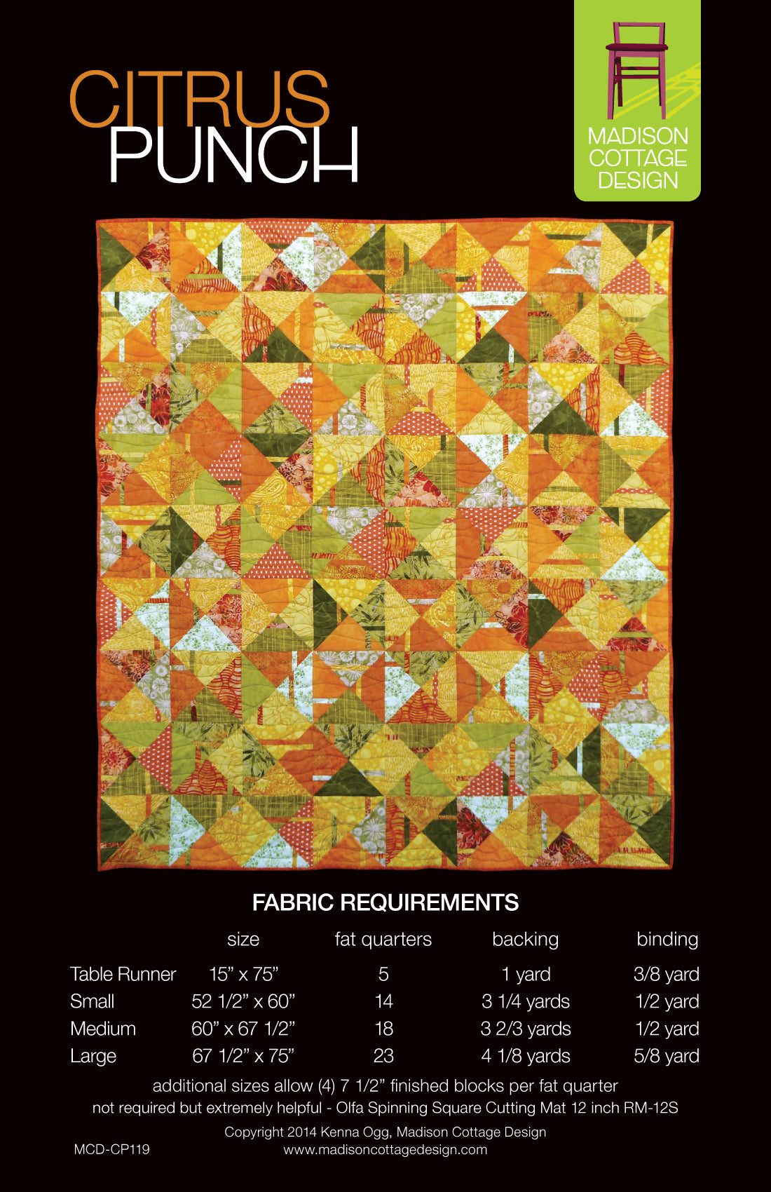 Citrus Punch Quilt Pattern by Madison Cottage Design