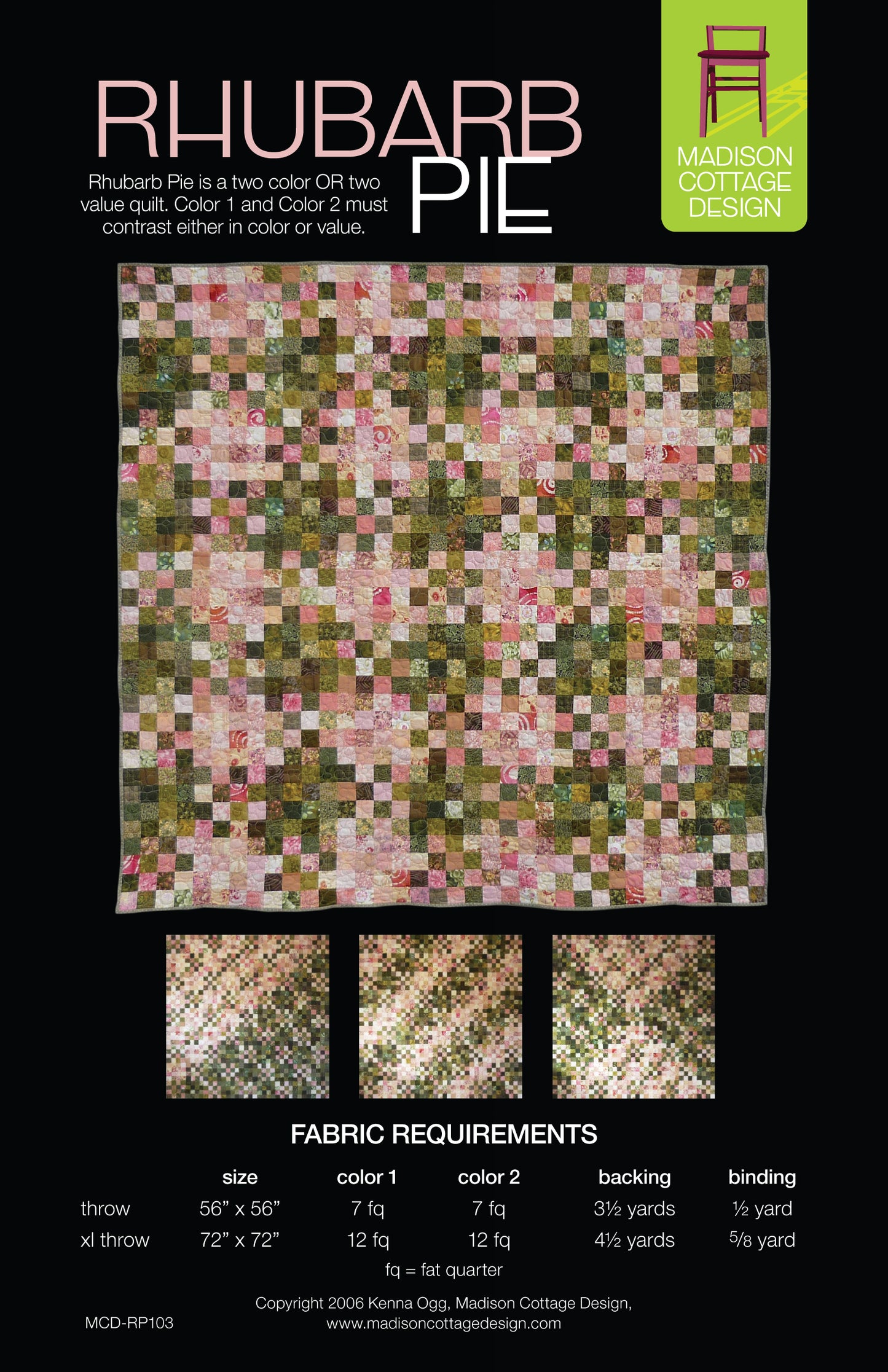 Rhubarb Pie Quilt Pattern by Madison Cottage Design