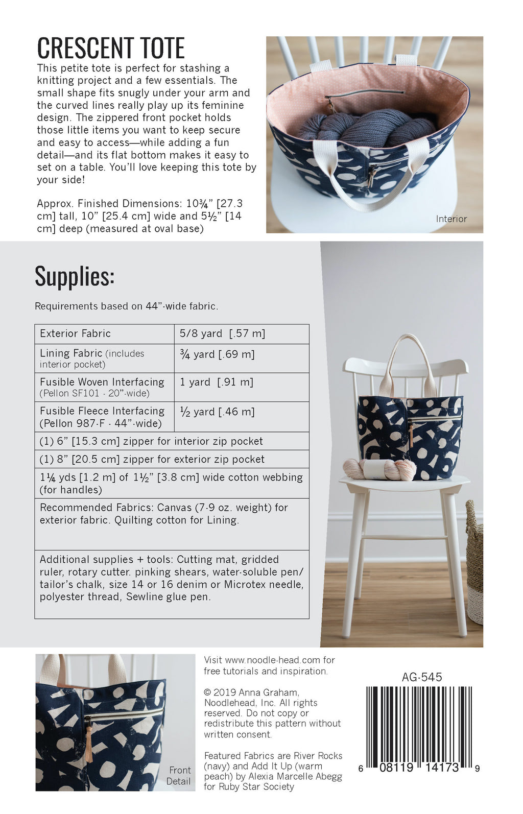 Crescent Tote Sewing Pattern - Sewfinity