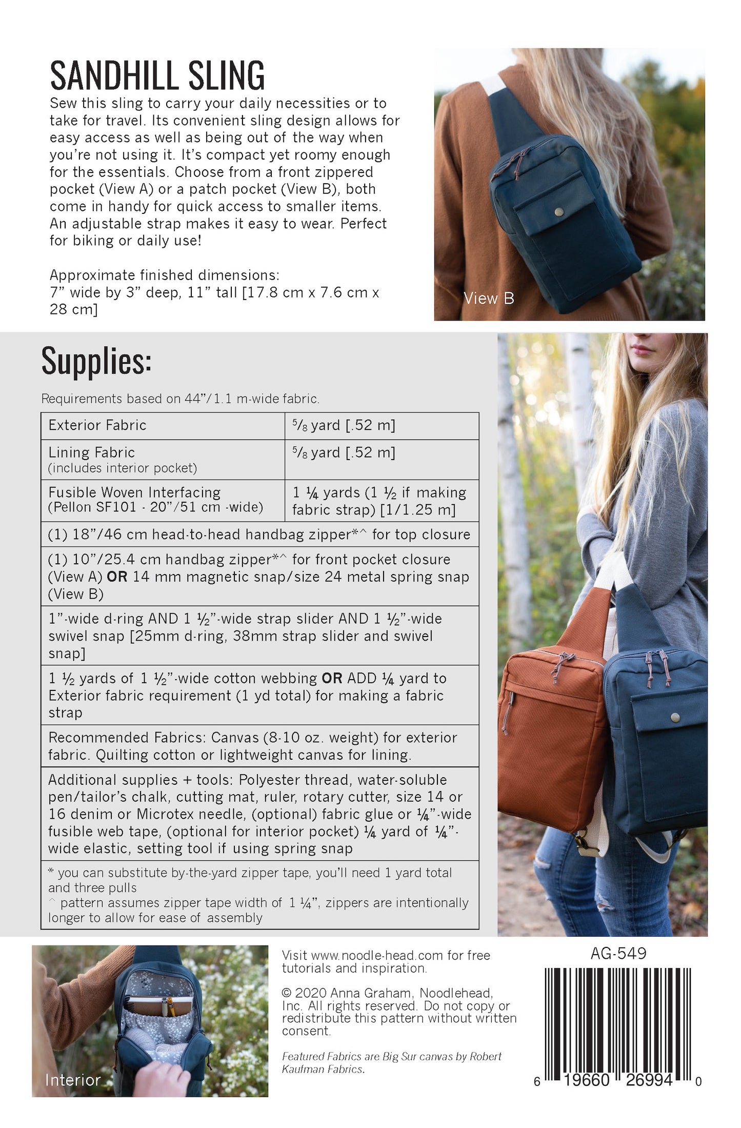 Sandhill Sling Sewing Pattern - Sewfinity