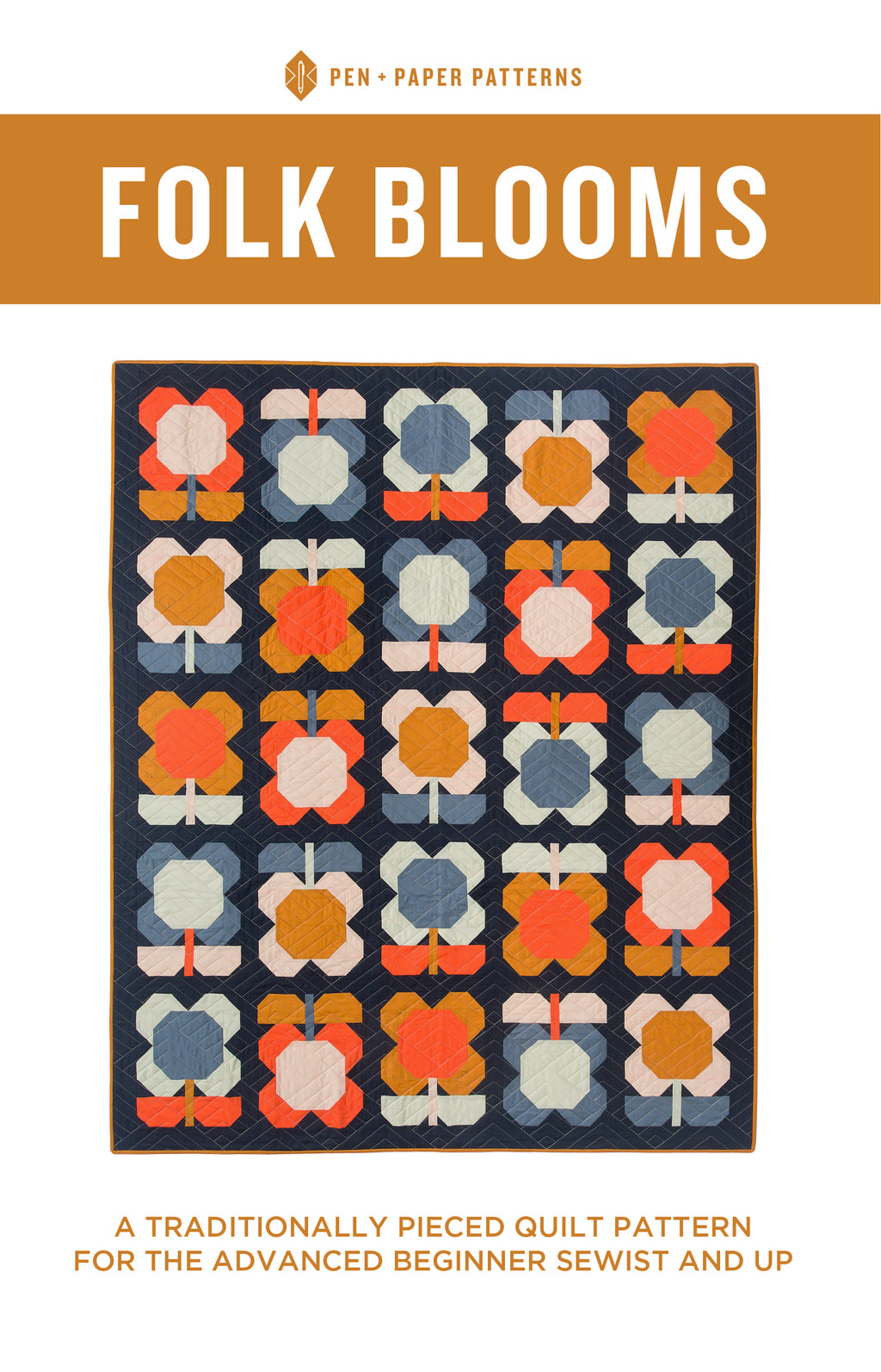 Folk Blooms Quilt Pattern by Pen and Paper Patterns