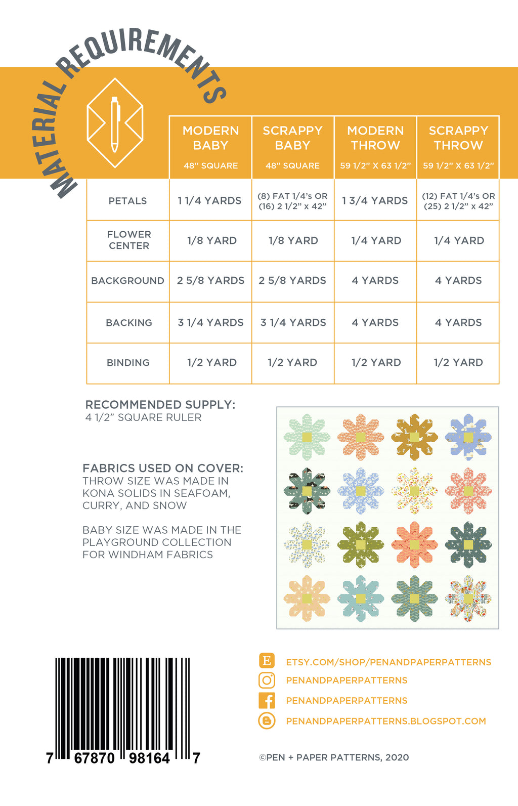 Fresh as a Daisy Quilt Pattern by Pen and Paper Patterns