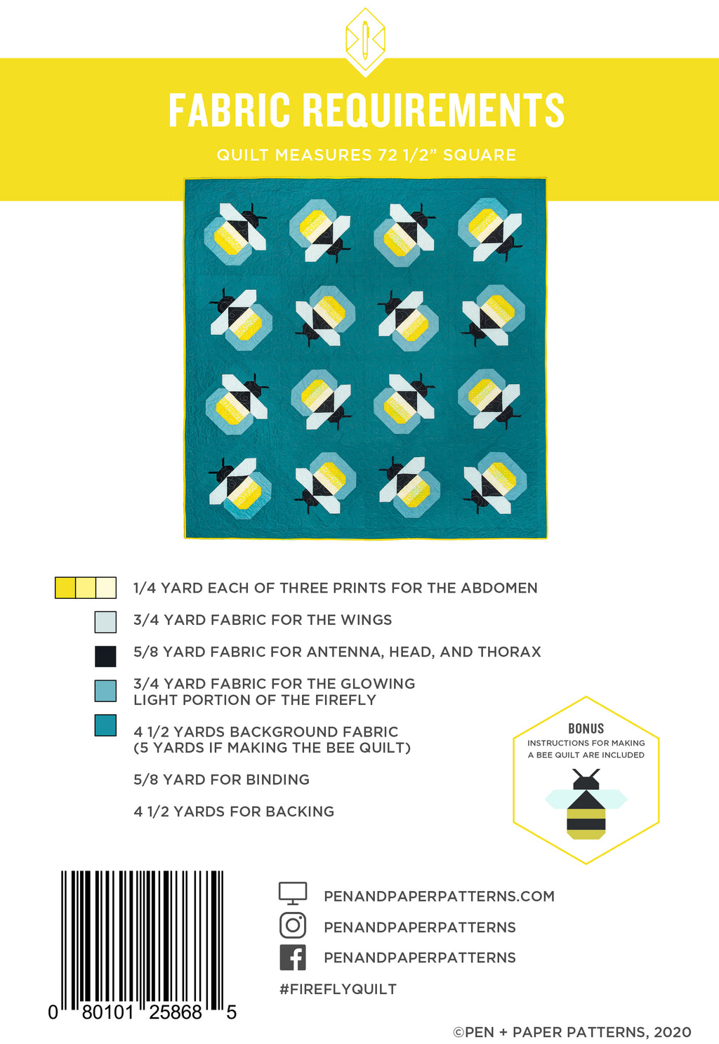 Firefly Quilt Pattern by Pen and Paper Patterns
