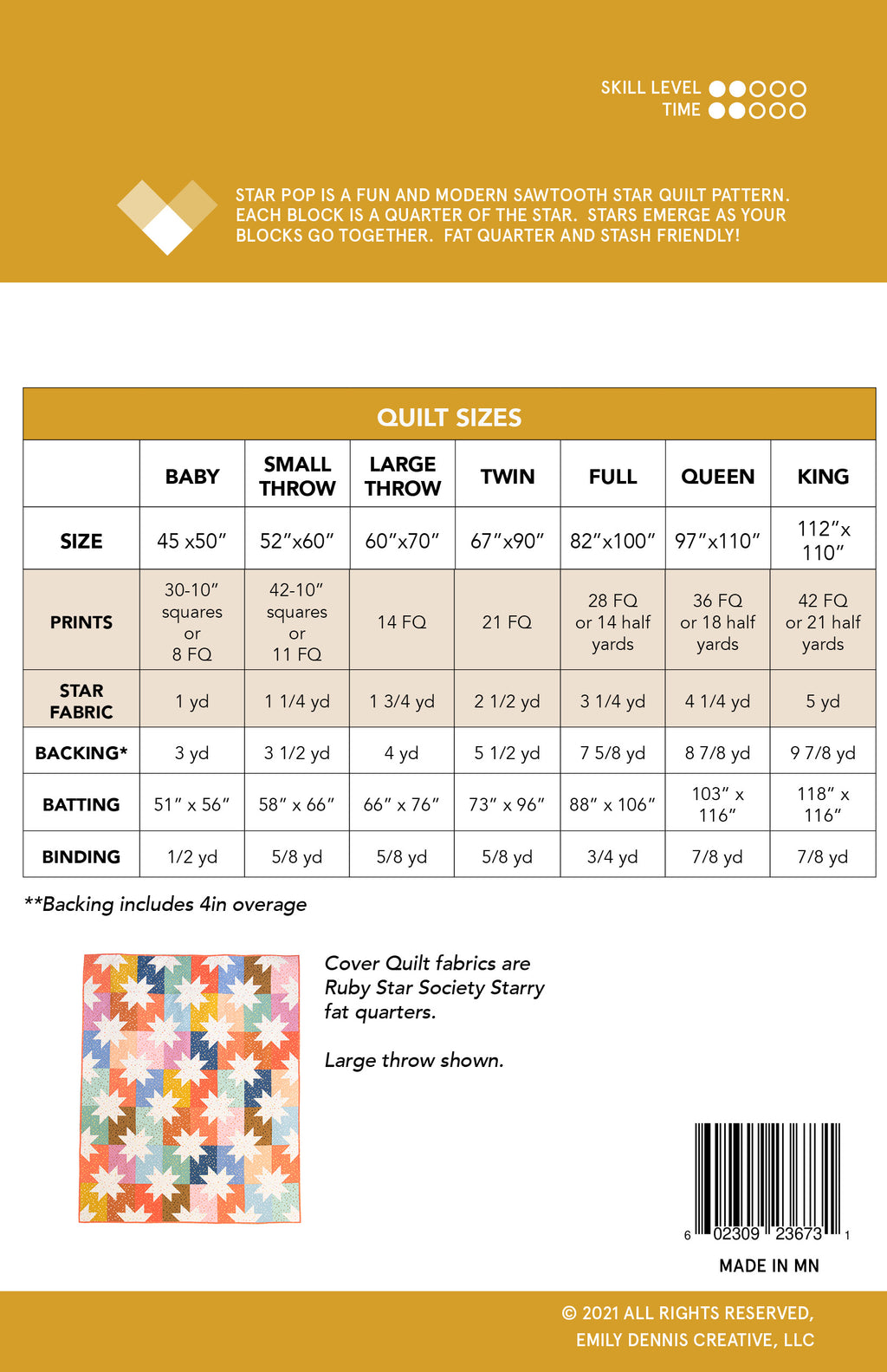 Star Pop Quilt Pattern by Quilty Love