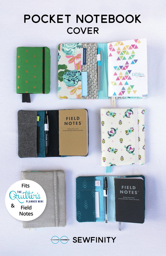 Pocket Notebook Cover Sewing Pattern by Sewfinity