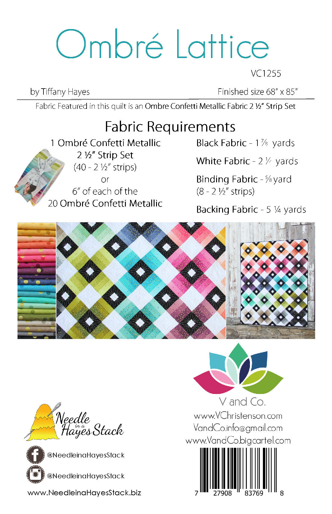 Ombre Lattice Quilt Pattern by V and Co