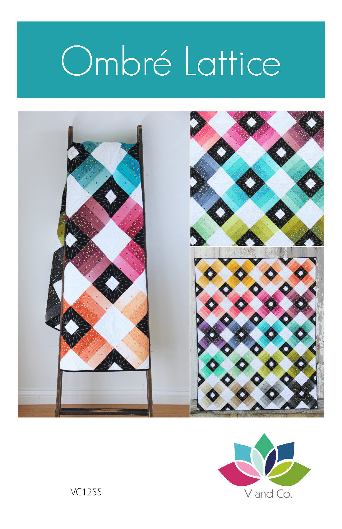 Ombre Lattice Quilt Pattern by V and Co