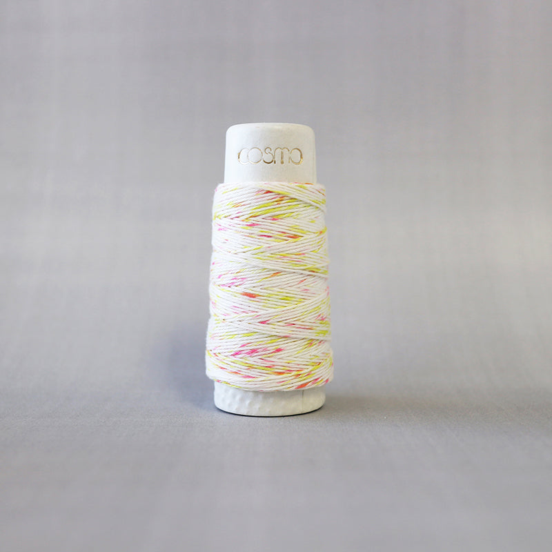 Hidamari Sashiko Thread - Speckle - Shaved Ice - Pink Yellow