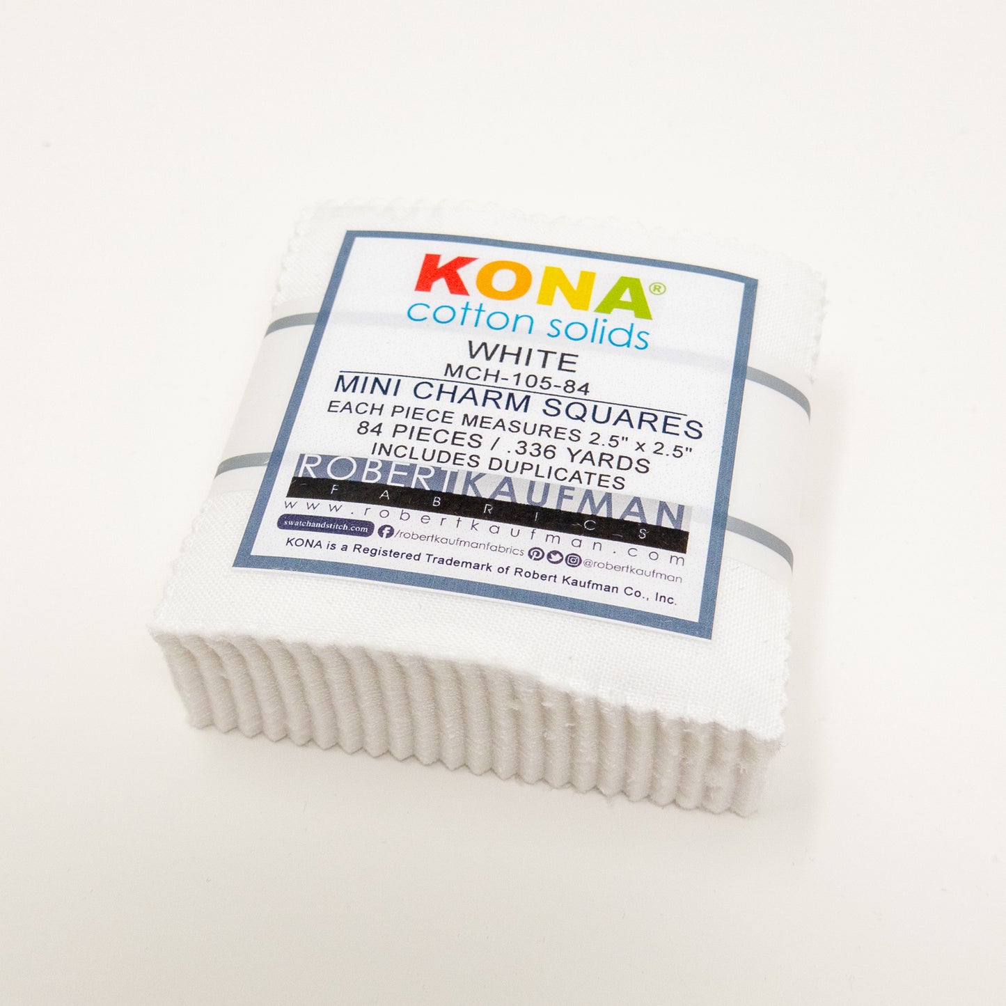Kona Cotton - Mini Charm Squares - White
