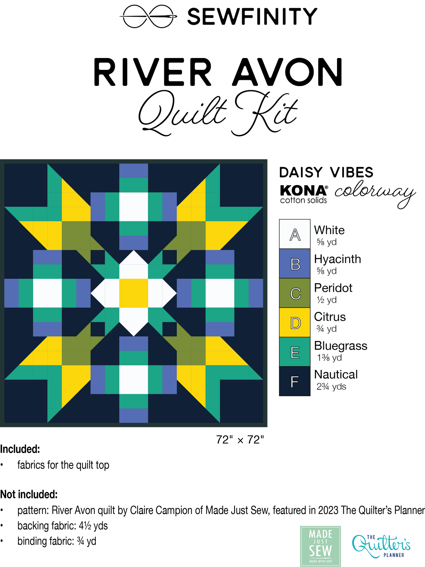 River Avon Quilt Kit - Daisy Vibes