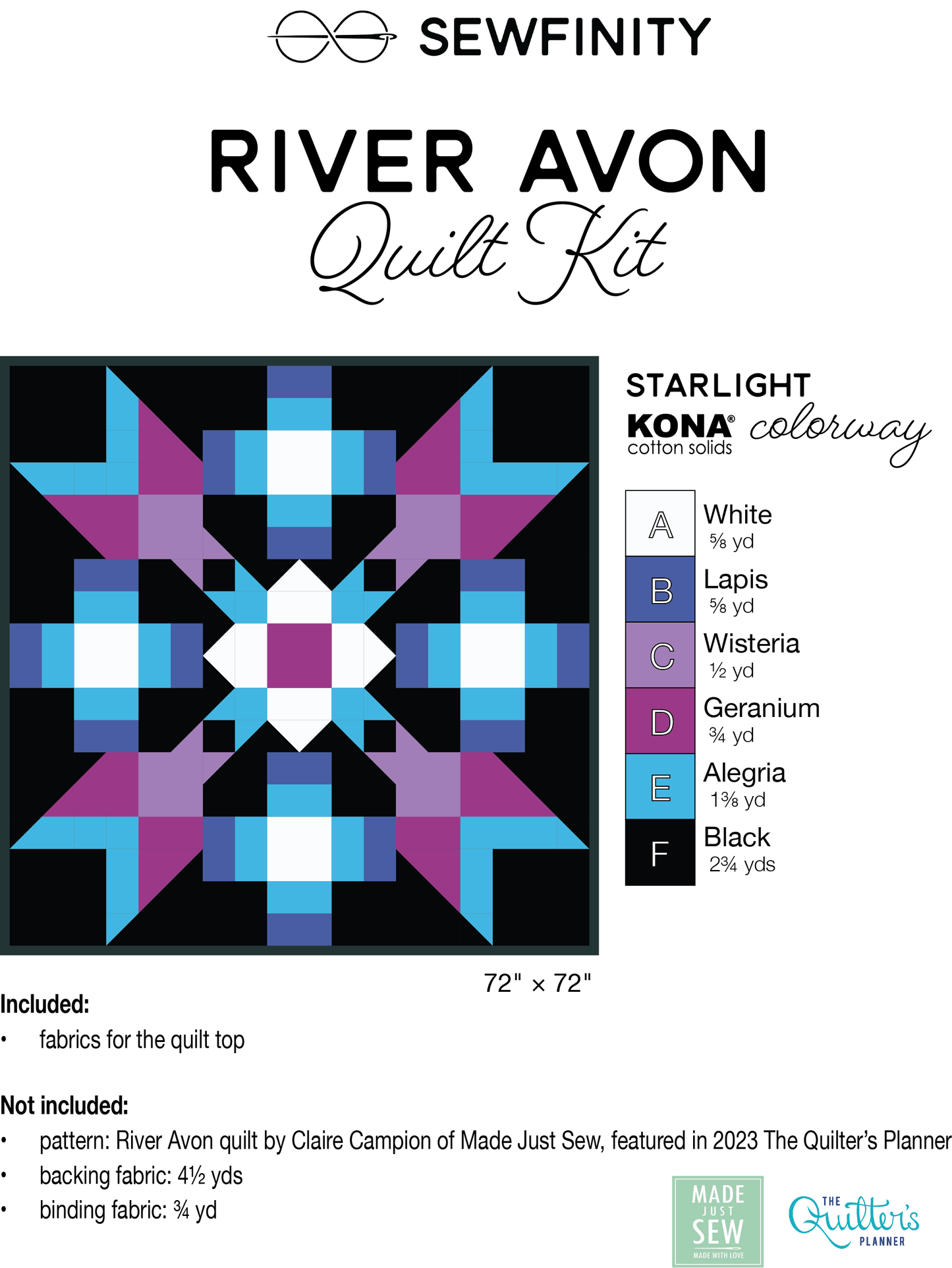 River Avon Quilt Kit - Starlight