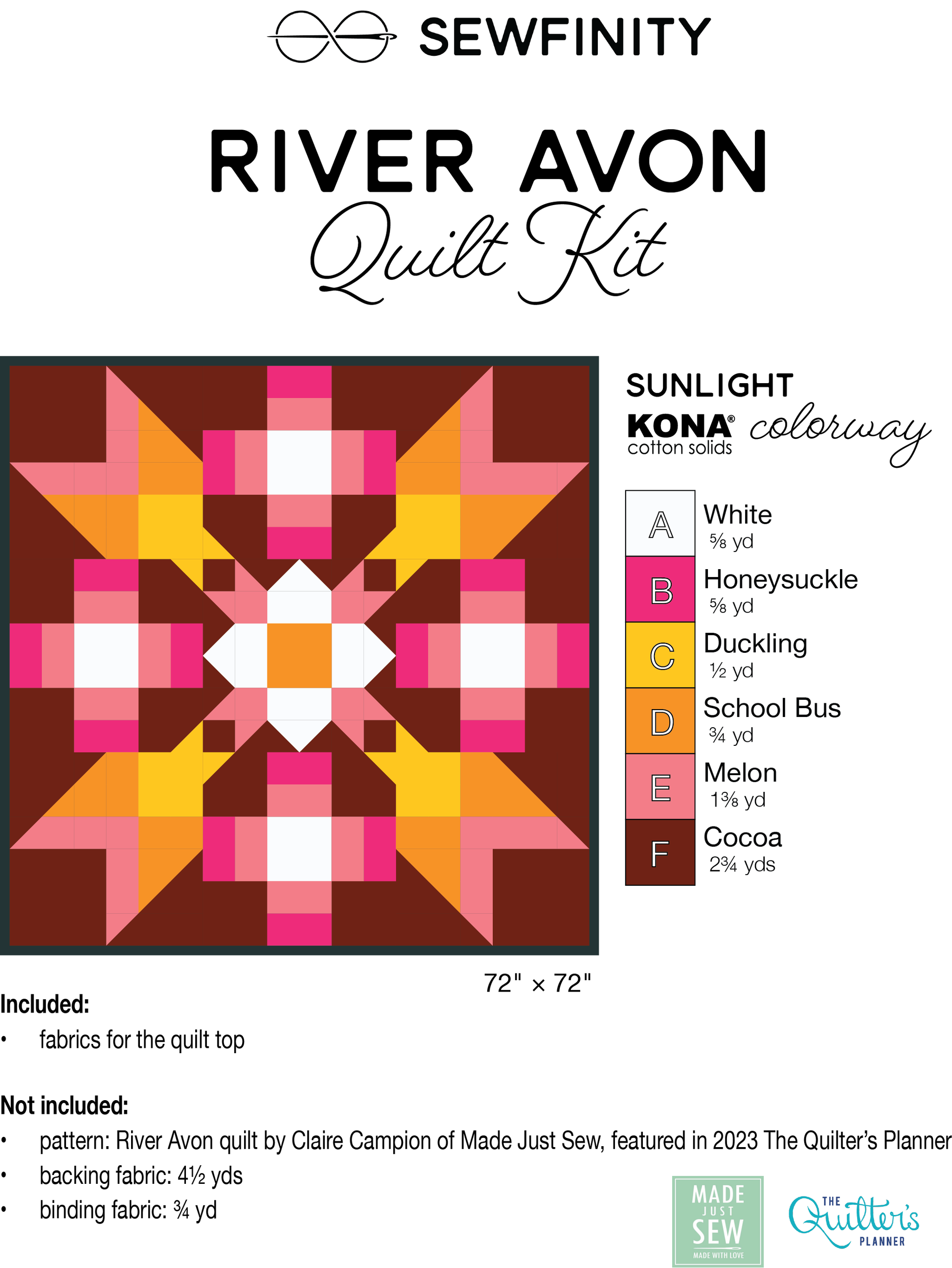 River Avon Quilt Kit - Sunlight