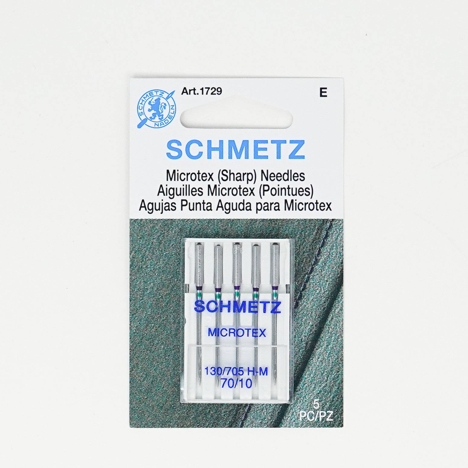 Schmetz Sewing Machine Needles - Microtex - 10/70 - set of 5