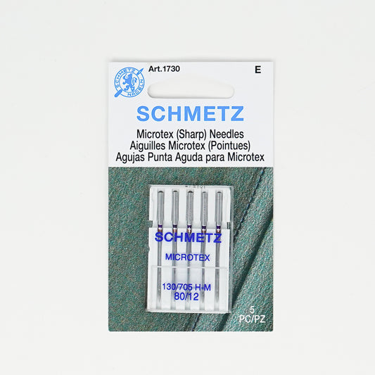 Schmetz Sewing Machine Needles - Microtex - 12/80 - set of 5